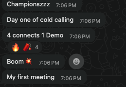 Student's first meeting on day one of cold calling